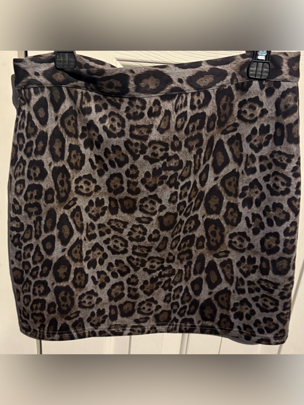 Olivaceous Leopard Print Pencil Skirt in Brown and Black